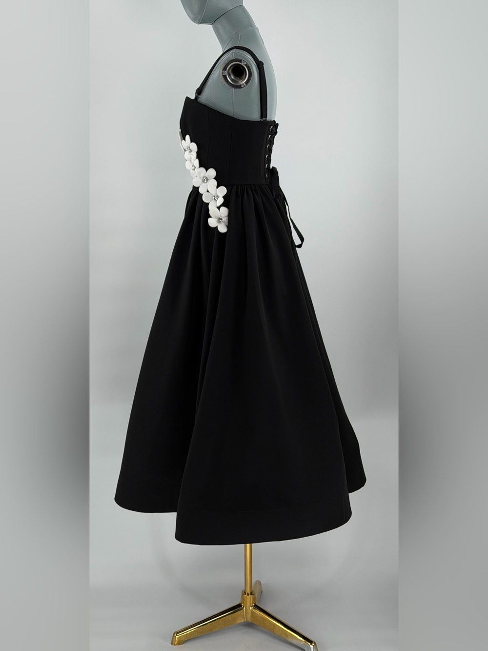 🆕 BRONX & BANCO 🧿 NWOT Inara Floral Midi Dress, Black & White - Sz XS US 2 - Picture 9 of 17